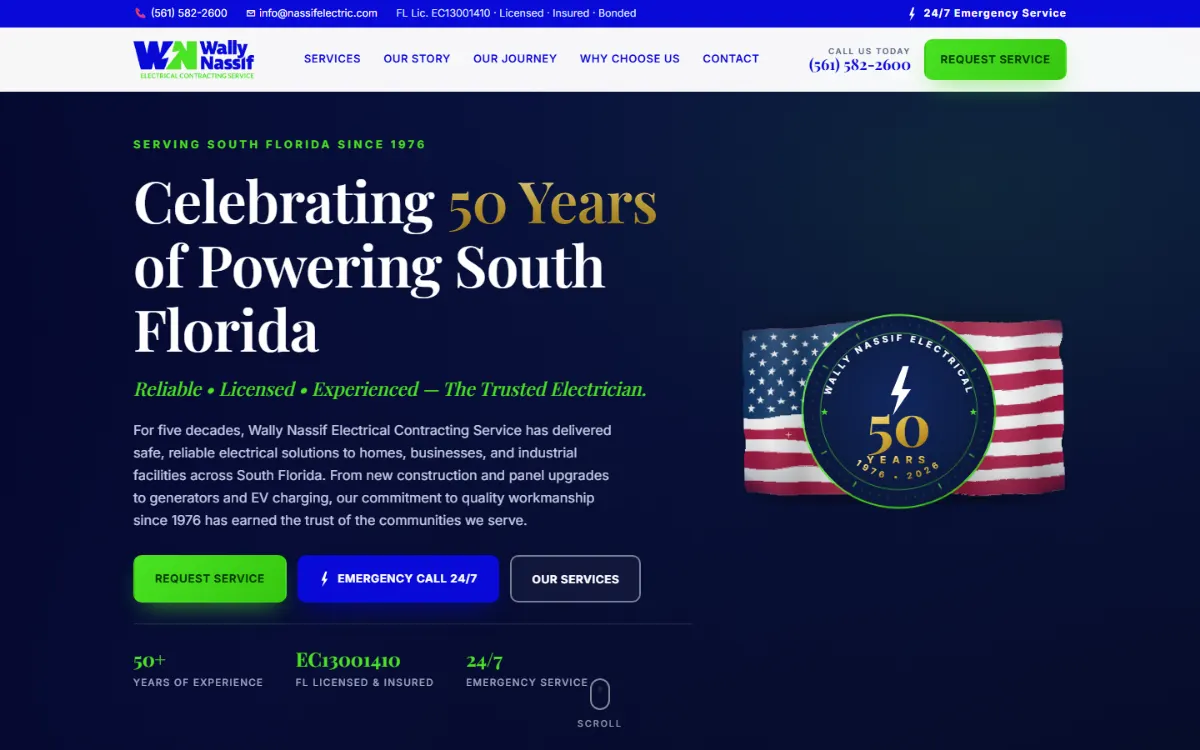 Nassif 50th Anniversary website home page